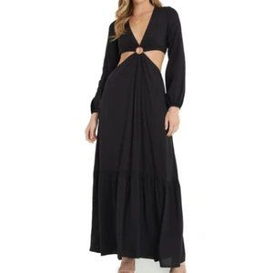 Vici Black Long Sleeve Cut-Out Dress